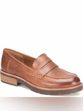 Kork-Ease Women's Carlisle Cognac Leather Penny Loafers